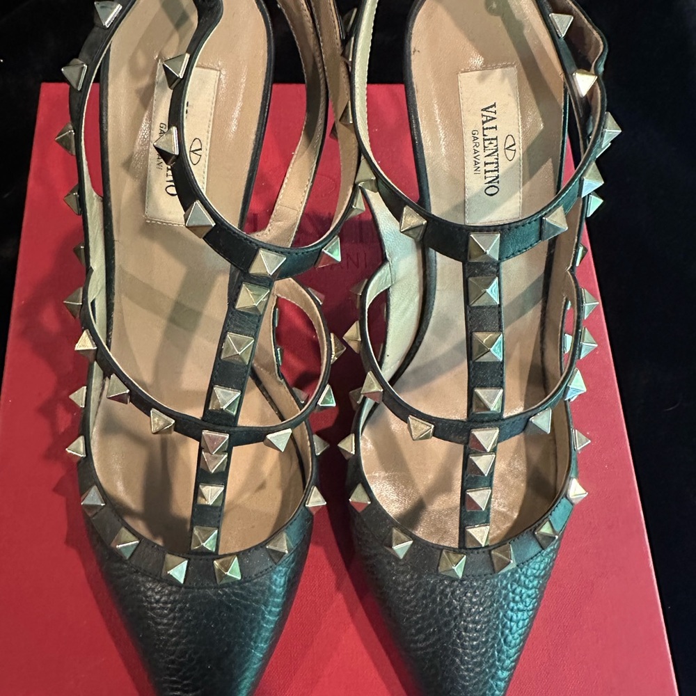Valentino Rockstud Leather Caged Pumps - Picture 3 of 6